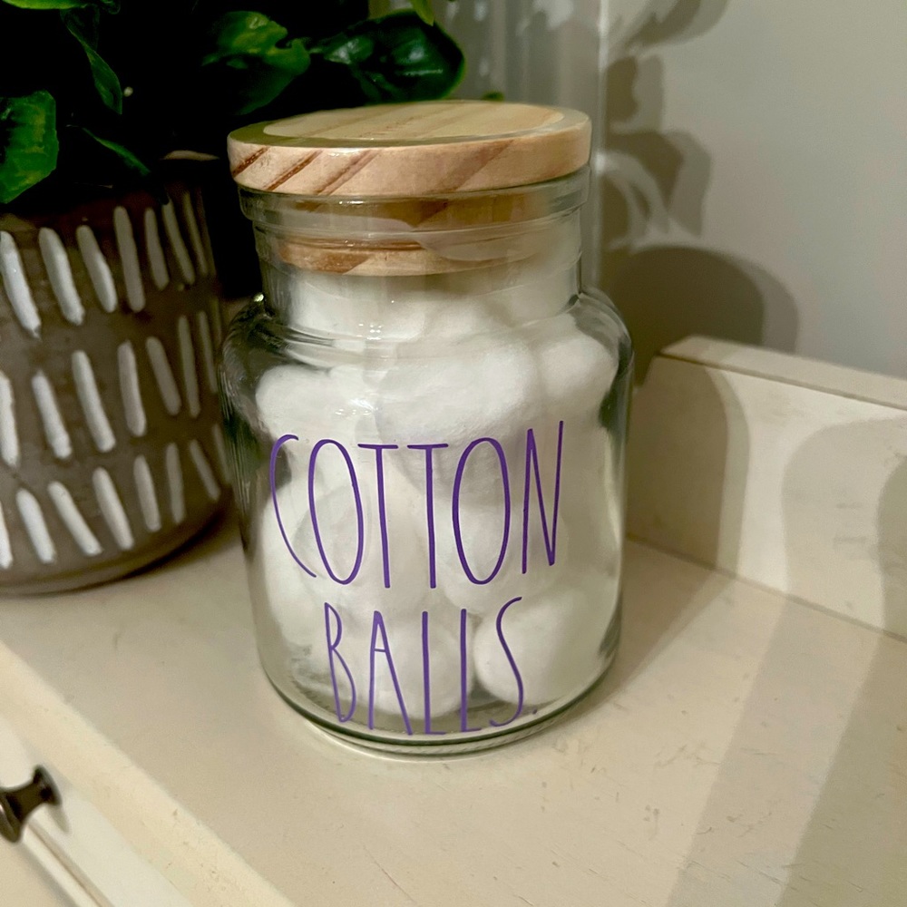 RAE DUNN GLASS ‘COTTON BALLS’ IN LILAC